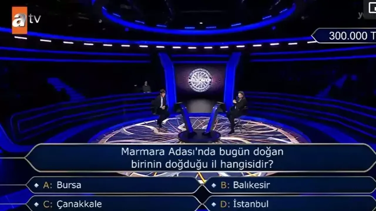 Kim Milyoner Olmak İster’de 300 bin TL değerinde Marmara Adası sorusu