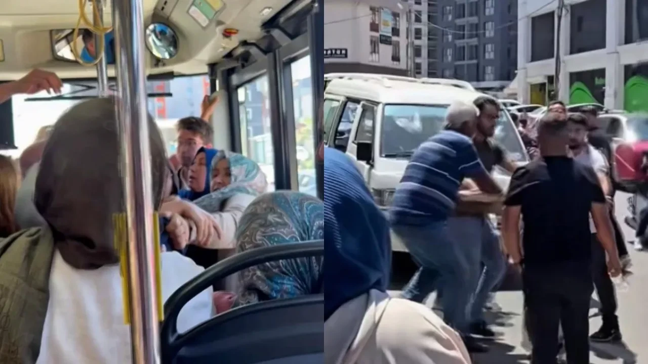 Otobüste yer kavgasında ortalık karıştı! Kadınlar birbirine girdi