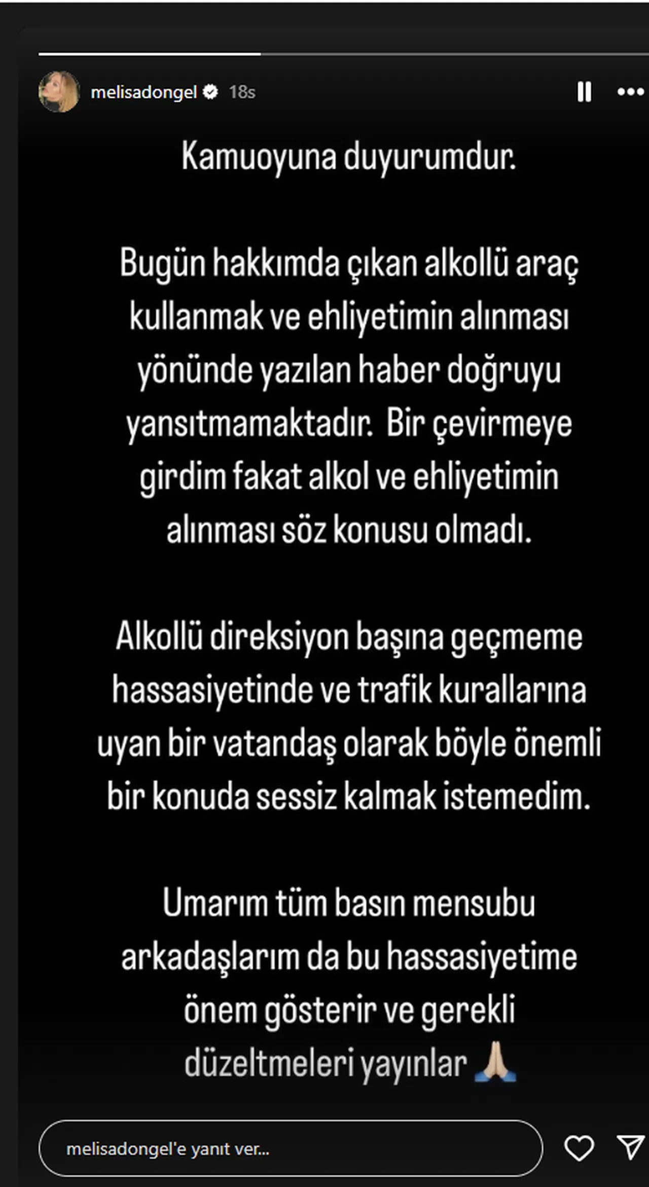 Melisa Döngel alkollü araç kullandığı iddialarına cevap verdi