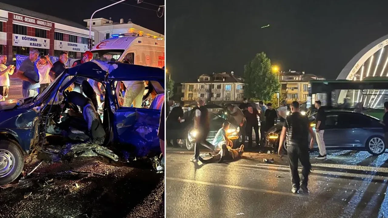 Sakarya'da feci kaza! İki otomobil çarpıştı: 1'i ağır 5 yaralı