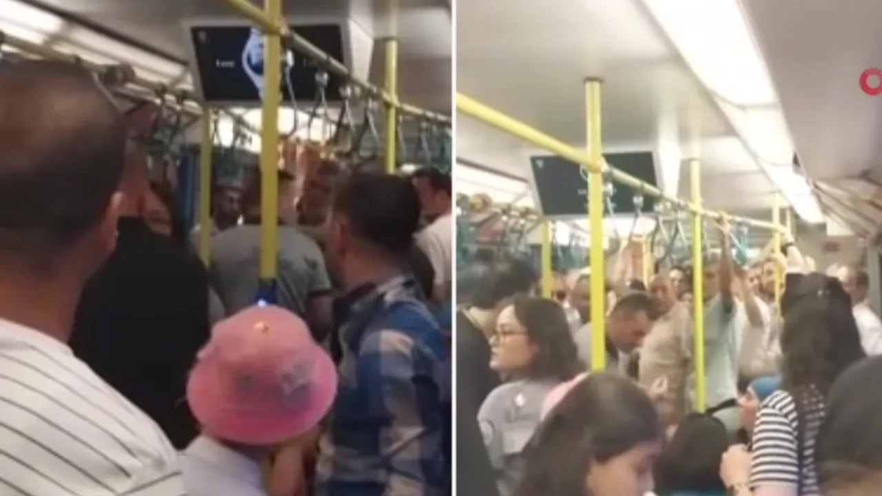 Metroda yer verme kavgası! İki grup birbirine girdi