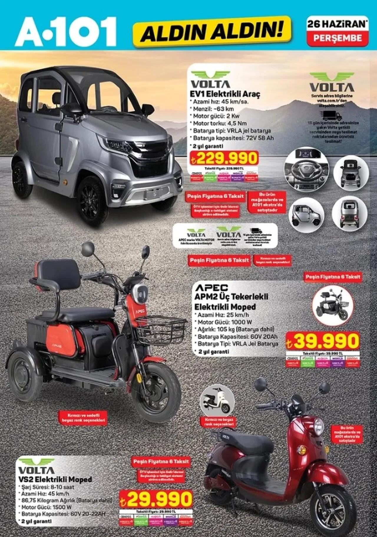 A101 aktüel ürün kataloğu 26 Haziran! Elektrikli araba, basınçlı yıkama makinesi ve bisikletlerde büyük indirim
