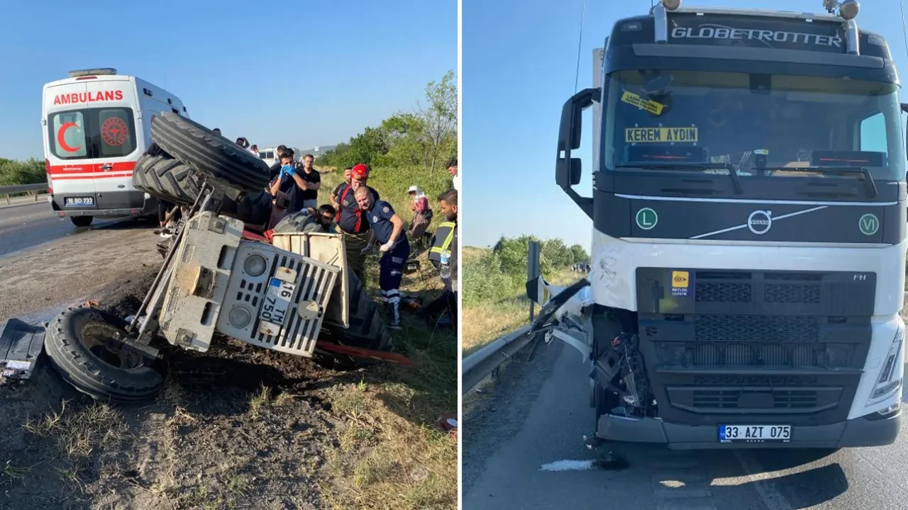 Çekici traktöre çarptı: Çiftçi ölümden döndü
