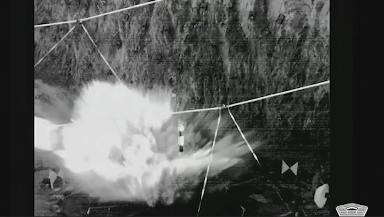 Fordo'ya sığınak delici bombalarla saldırı görüntüleri! ABD Savunma Bakanı Pete Hegseth paylaştı