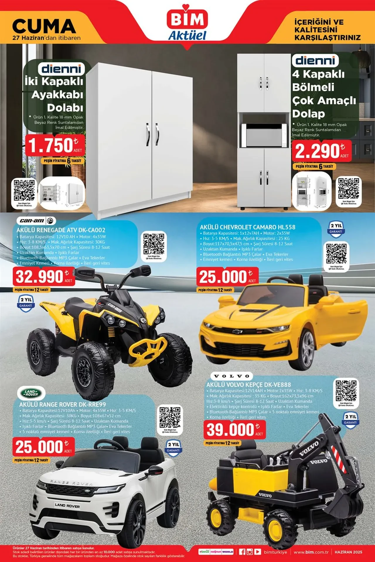 Bim aktüel ürünler 27 Haziran kataloğu! Akülü araba, klima ve koltuk temizleme makinesinde dev fırsat
