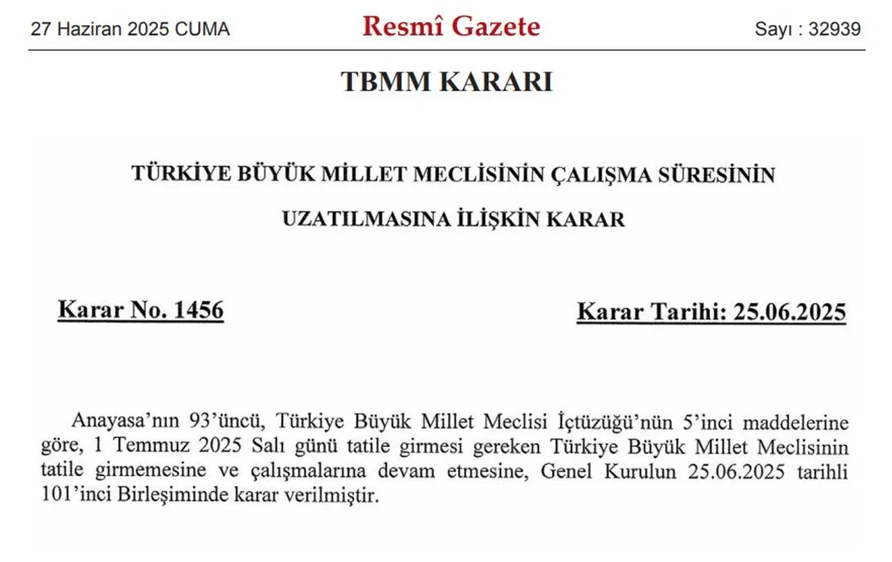 Meclis ne zaman tatile girecek? Karar Resmi Gazete'de