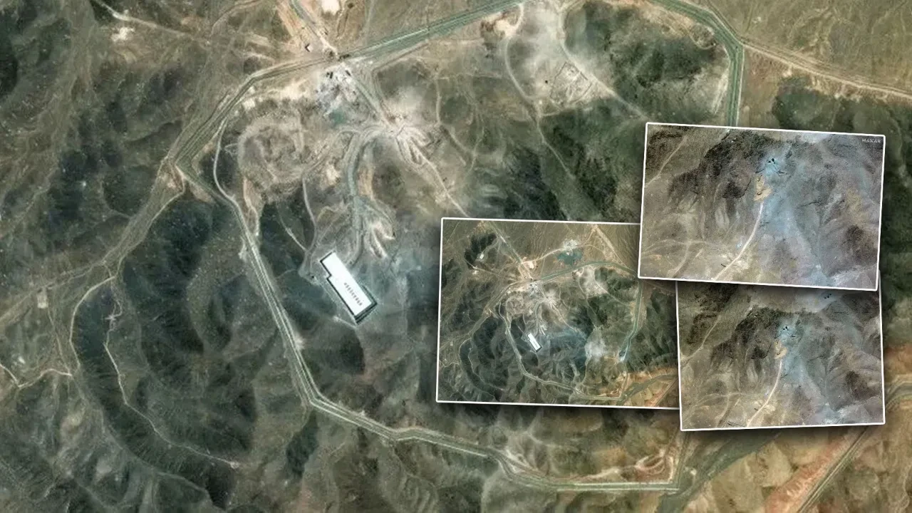 ABD'nin sığınak delici bombalarla saldırısının ardından Fordo Nükleer Tesisi'nden yeni görüntüler