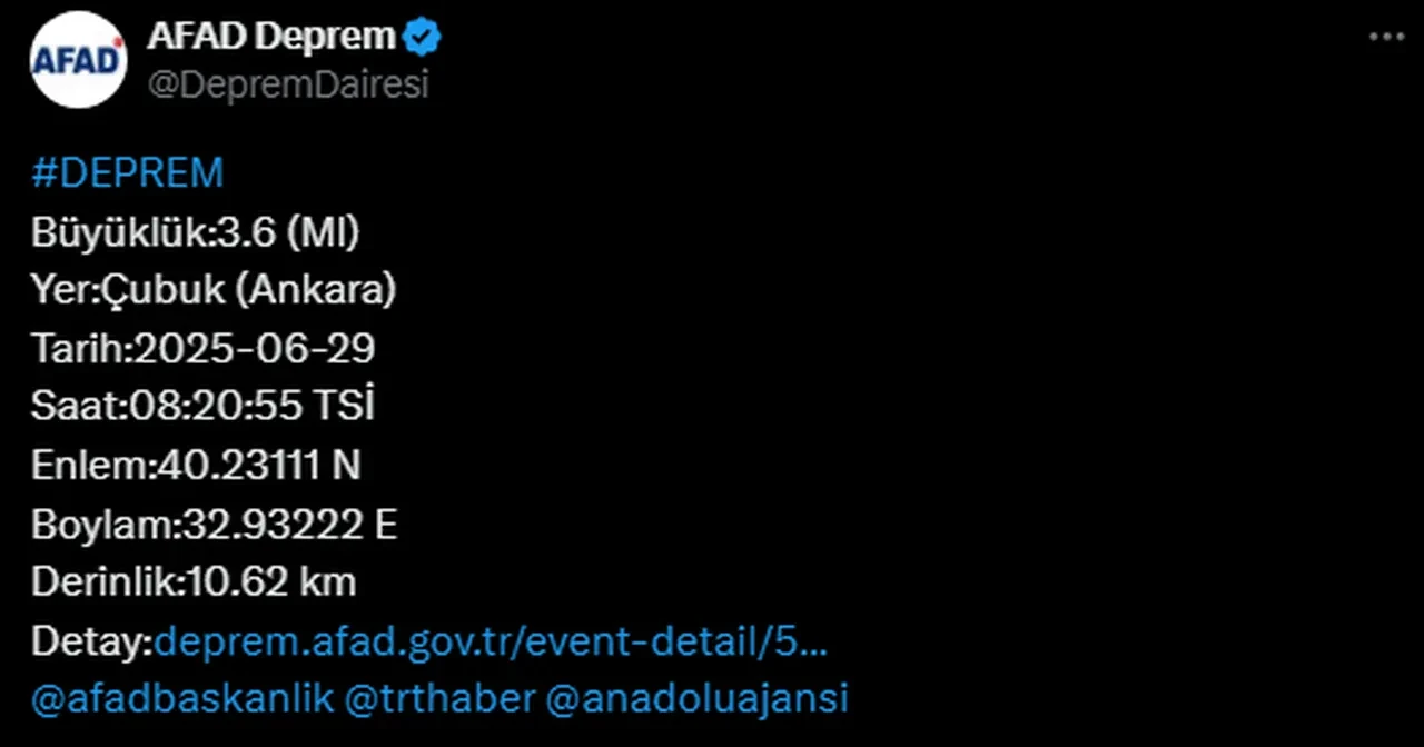 Ankara'da deprem mi oldu son dakika? Kandilli Rasathanesi paylaştı