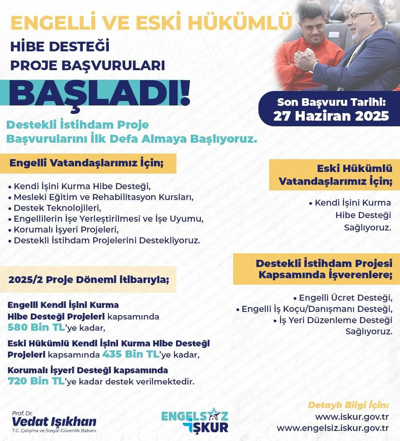İŞKUR'dan engelli ve eski hükümlülere yeni istihdam fırsatları! Başvurular başladı: İşte proje detayları