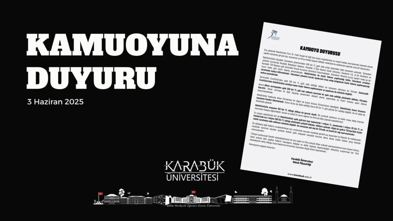 Karabük Üniversitesi'nden Rektör Kırışık hakkındaki iddialara açıklama!