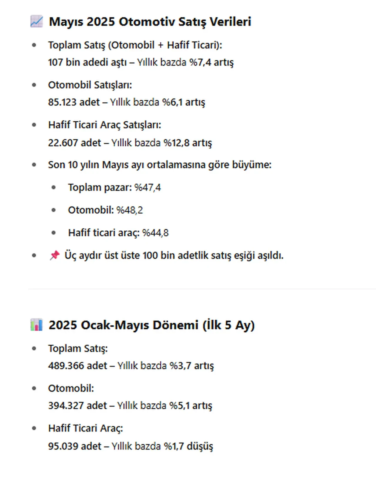 Otomotiv pazarında güçlenme! 100 bini aştı
