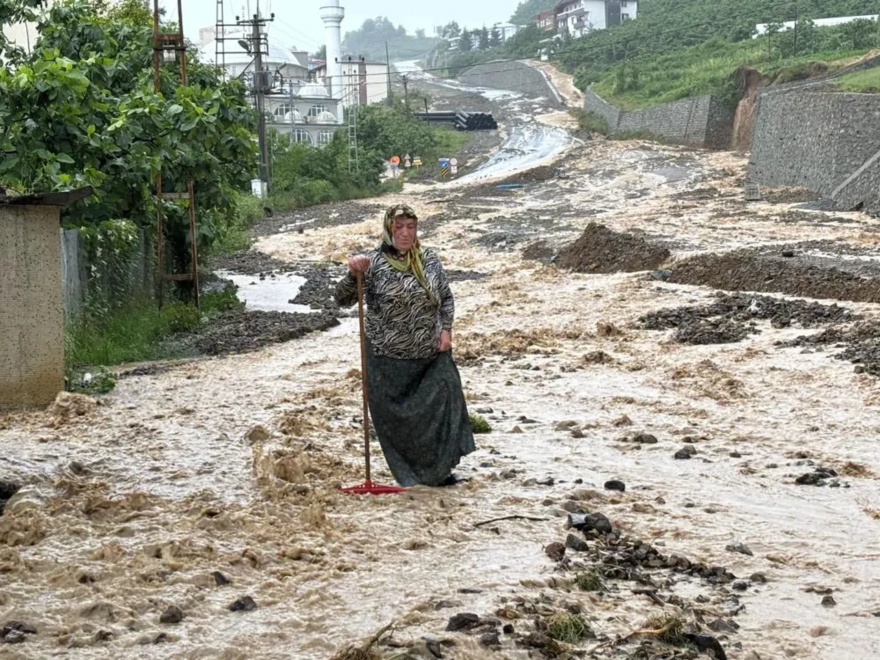 Trabzon'u sel aldı! Dereler taştı, araçlar suya gömüldü, hayvanlar telef oldu
