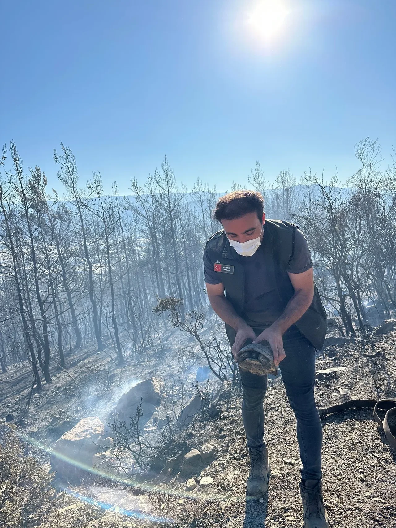Gazipaşa'daki orman yangınında korku dolu anlar: Alevlerle burun buruna geldi