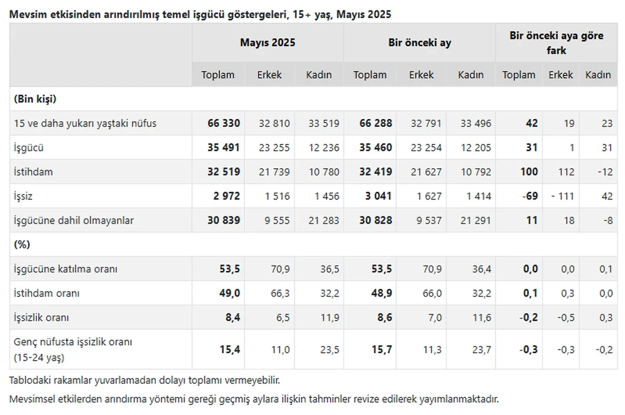 TÜİK Mayıs 2025 işsizlik rakamlarını açıkladı!