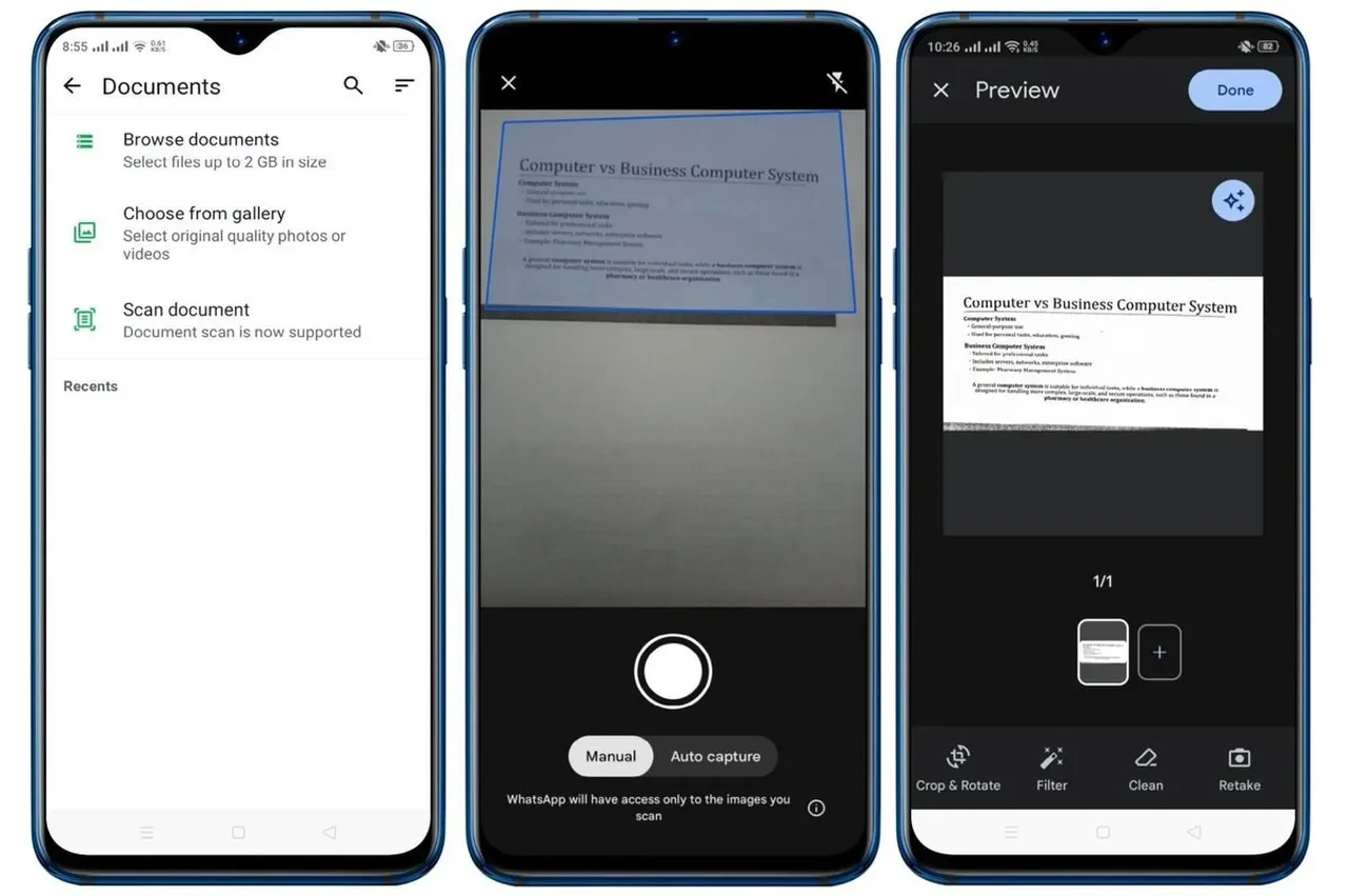 WhatsApp’ın belge tarama özelliği artık Android’de