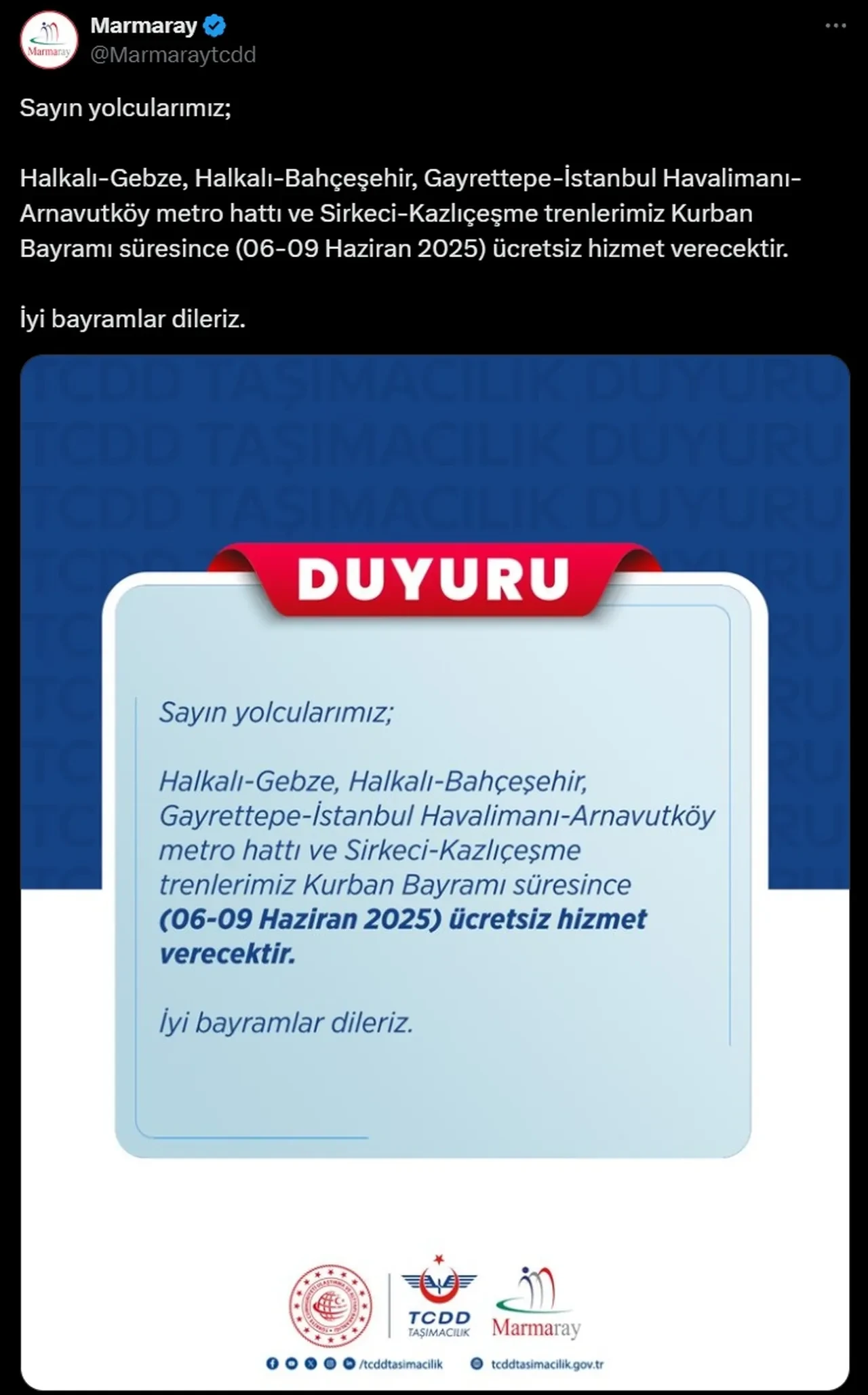 Bayramda Marmaray, Başkentray ve İZBAN ücretsiz mi? Açıklama geldi
