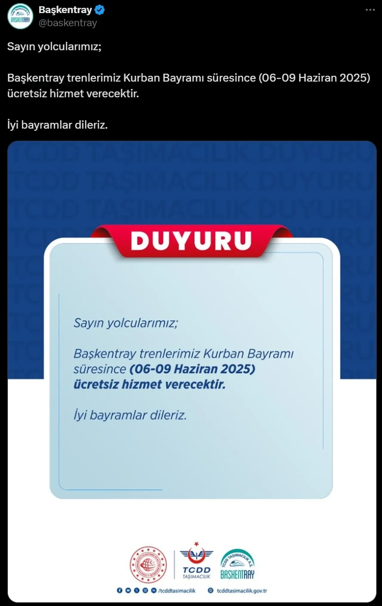 Bayramda Marmaray, Başkentray ve İZBAN ücretsiz mi? Açıklama geldi