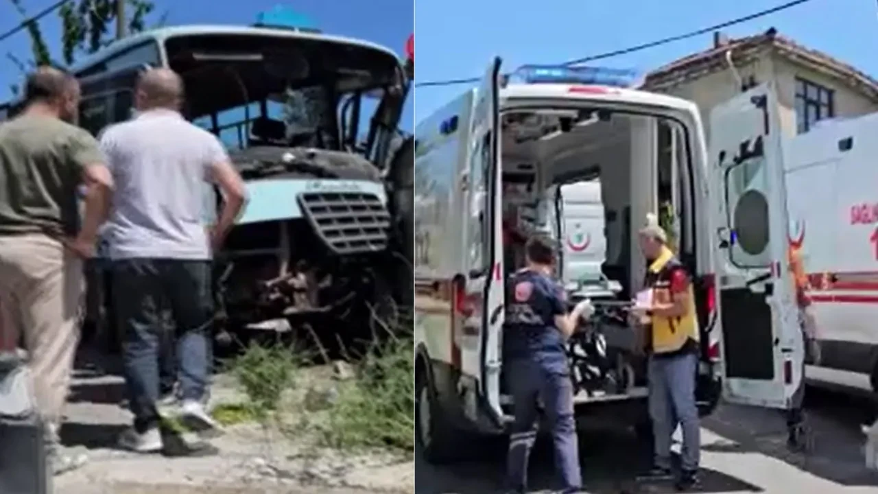 Zonguldak'ta minibüsün freni patladı, duvara çarptı: 14 yaralı