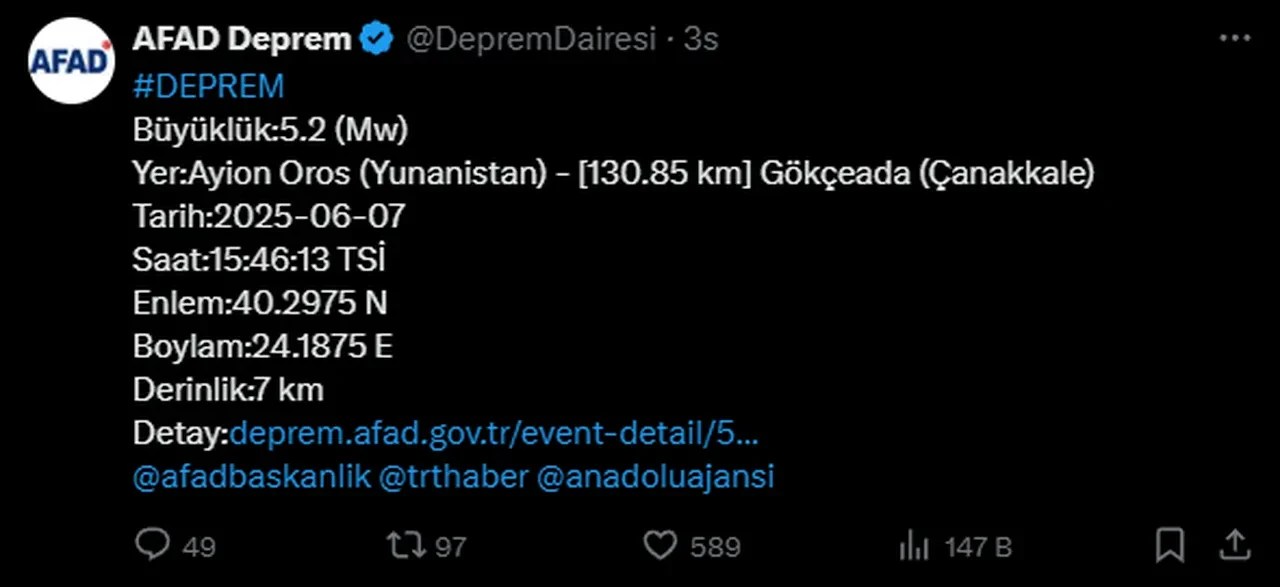 Ege Denizi beşik gibi! Bir deprem daha