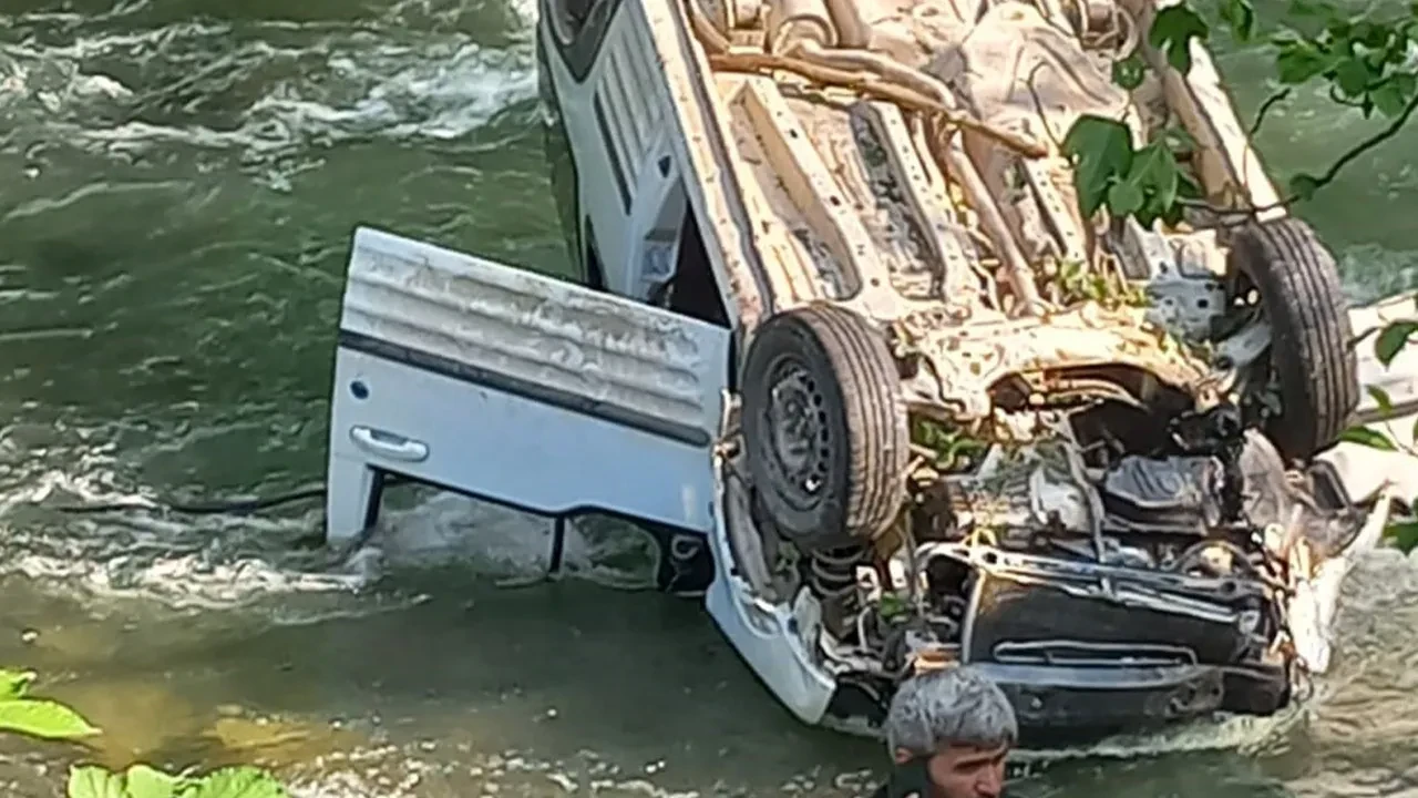 Trabzon'da araç dereye uçtu, 2 kişi öldü
