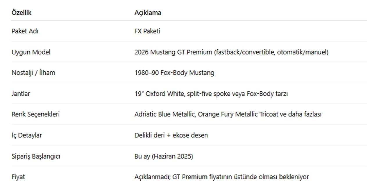 Ford Mustang, FX paketiyle 1970'lere geri dönüyor! Tutkunlarının beklediği tarih belli oldu