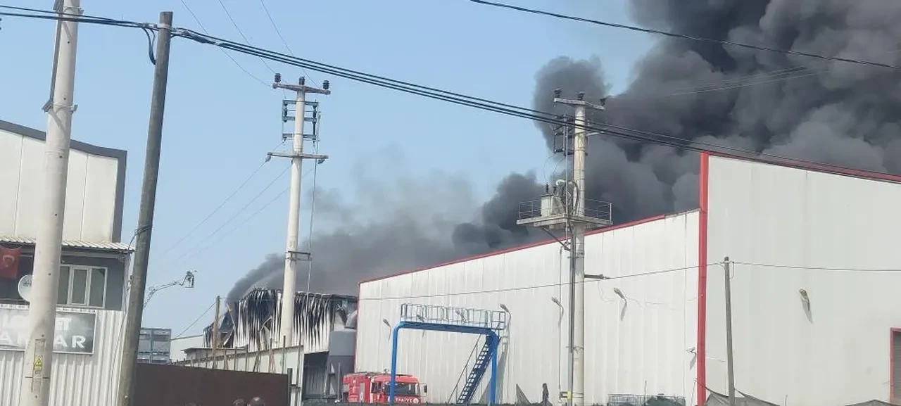 Kocaeli'de boya fabrikasında yangın