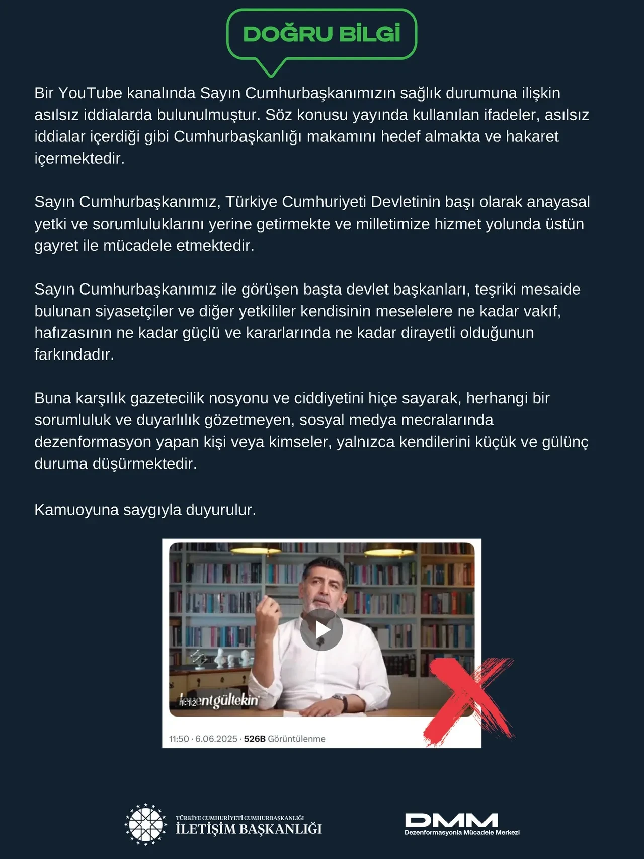 Cumhurbaşkanı Erdoğan'ın sağlığına yönelik iddia gündem oldu, Levent Gültekin’e DMM’den yanıt geldi