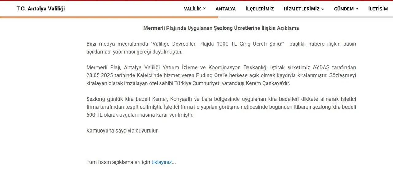 Tarihi plajda fiyat şoku: Giriş ücreti dudak uçuklattı, valilik olaya el koydu
