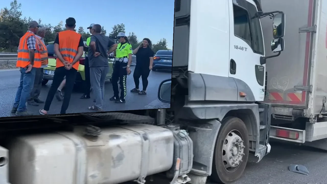 Bursa'da zincirleme kaza! Yol trafiğe kapandı