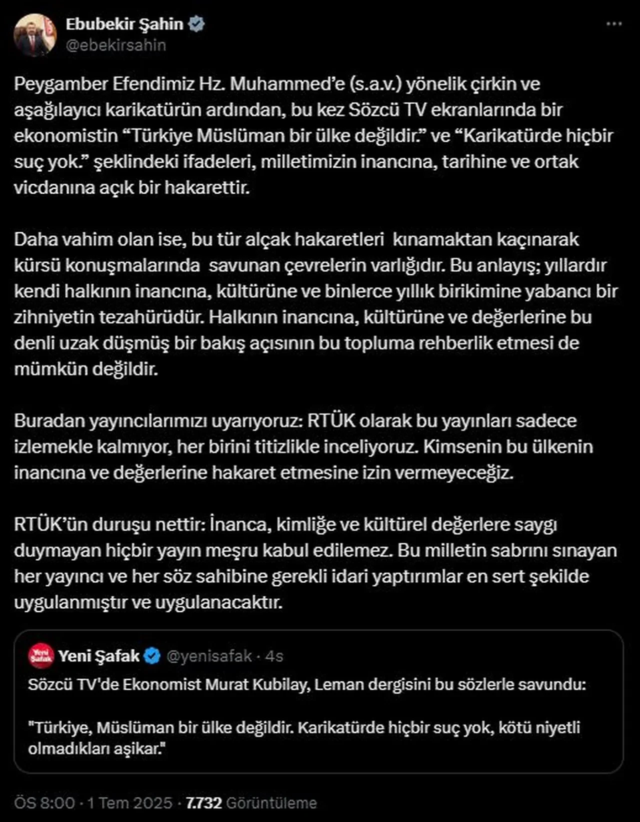 Canlı yayındaki Leman sözleri RTÜK Başkanı'nı harekete geçirdi