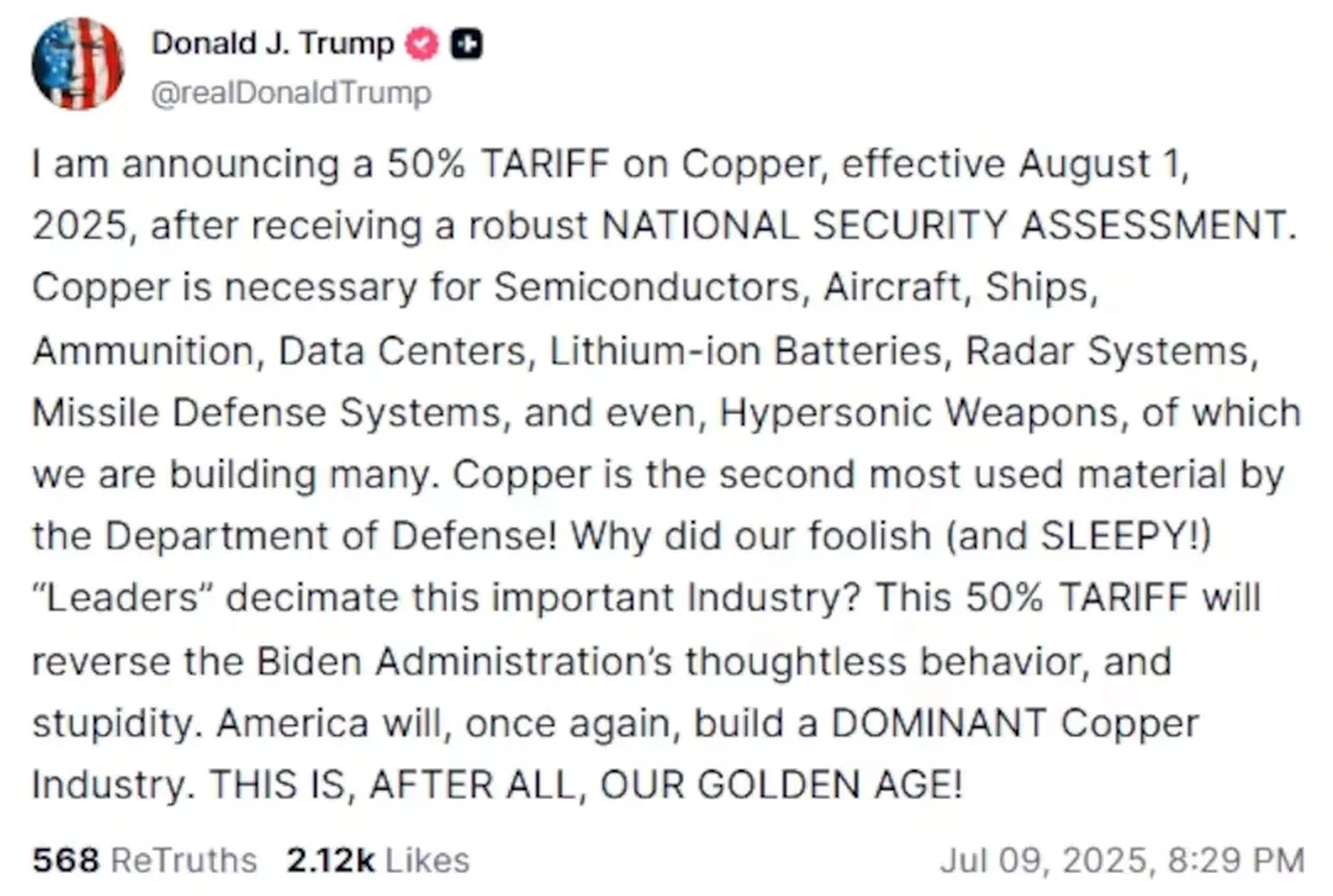 ABD Başkanı Trump’tan bu kez  de bakıra vergi! Yeni oranı açıkladı