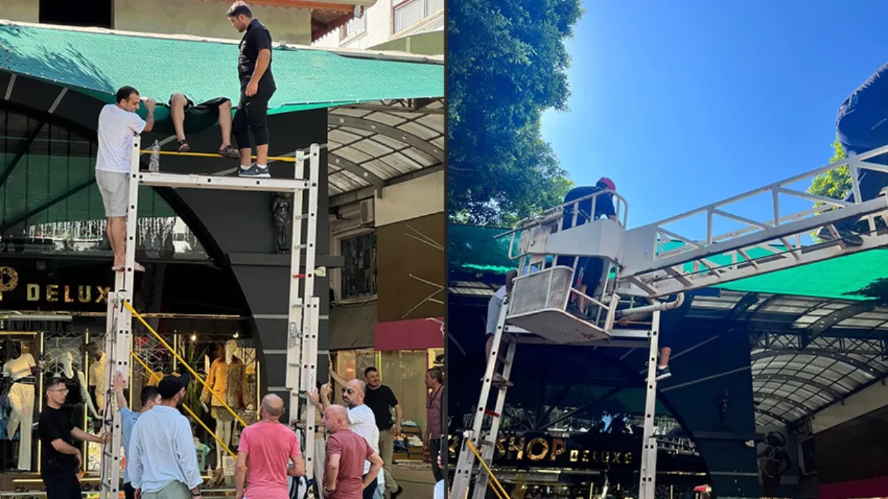Balkondan dengesini kaybedip düştü! Tente hayatını kurtardı