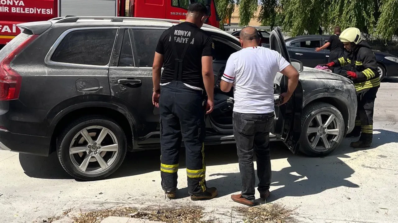 Konya'da seyir halindeki cipte yangın paniği