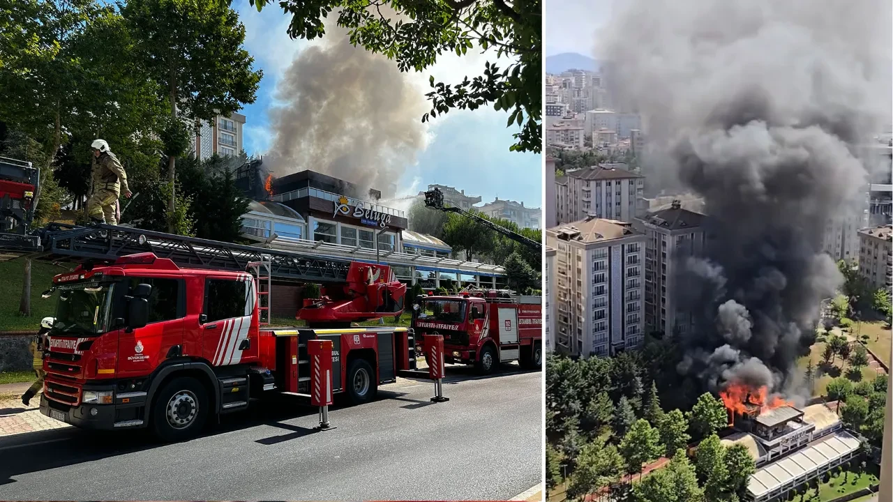 Ataşehir'de korkutan yangın! Balık restoranı alevlere teslim oldu