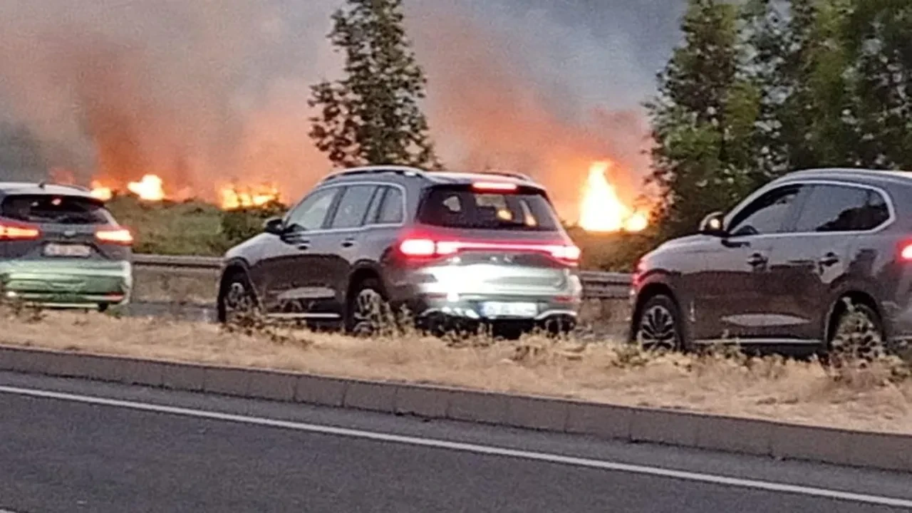 İzmir Aliağa'da yangın! Araç içindeki panik anlarını kaydettiler