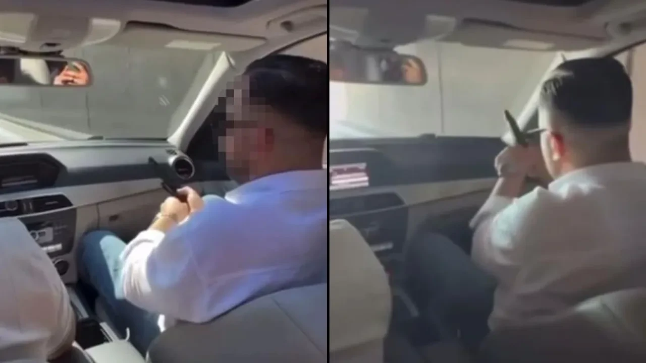 Şehir eşkıyası kamerada! Araçtan peş peşe böyle ateş açtı