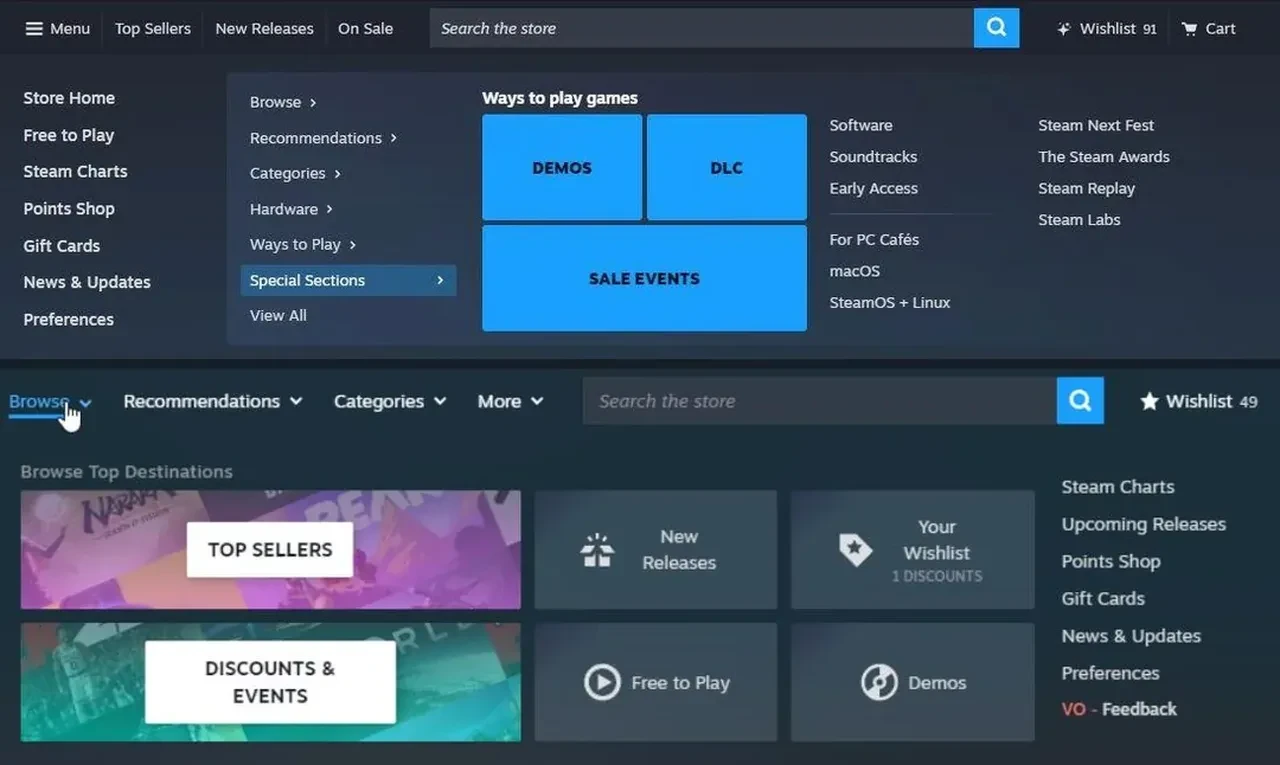 Steam mağazası baştan aşağı değişiyor: Yeni tasarımdan ilk ekran görüntüsü geldi
