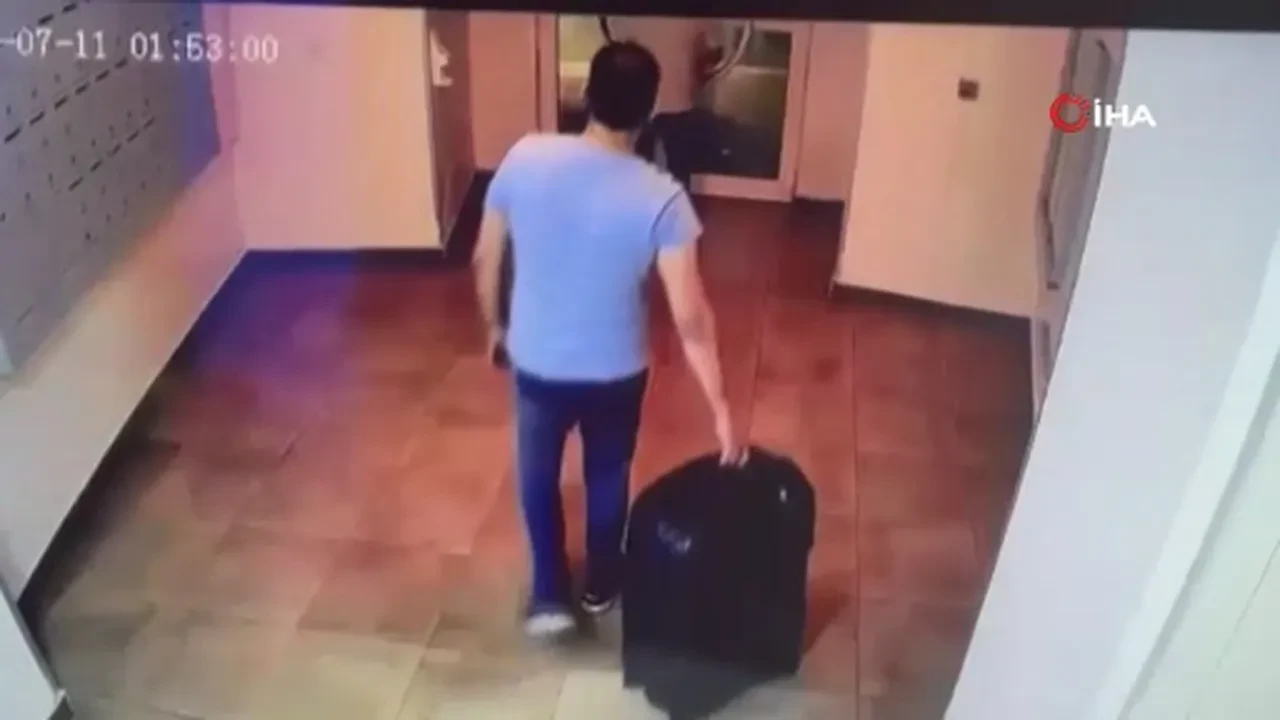 Ayşe Tokyaz cinayetinde kan donduran görüntü! Cansız bedeninin olduğu valizi böyle taşıdılar 