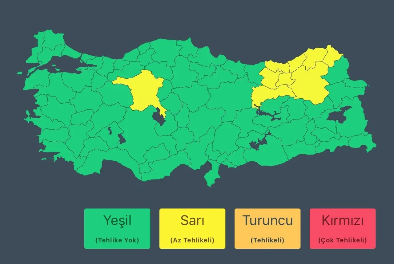 İçişleri Bakanlığı 9 il için sarı kodlu uyarı verdi!