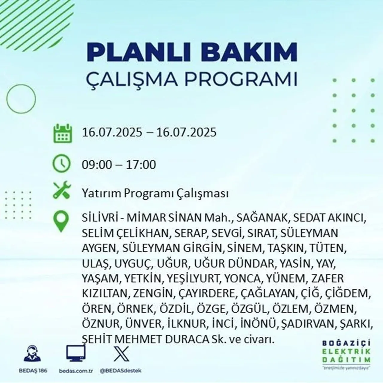 İstanbul'un 21 ilçesinde elektrik kesintisi: 9 saat sürecek 
