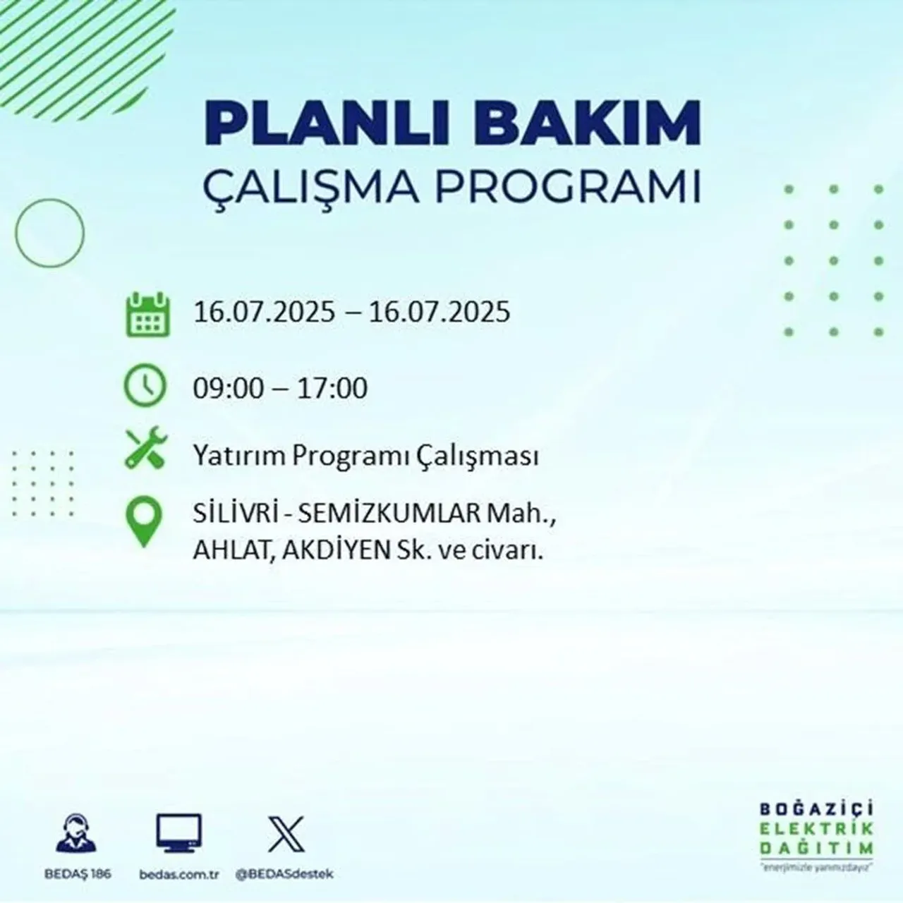 İstanbul'un 21 ilçesinde elektrik kesintisi: 9 saat sürecek 
