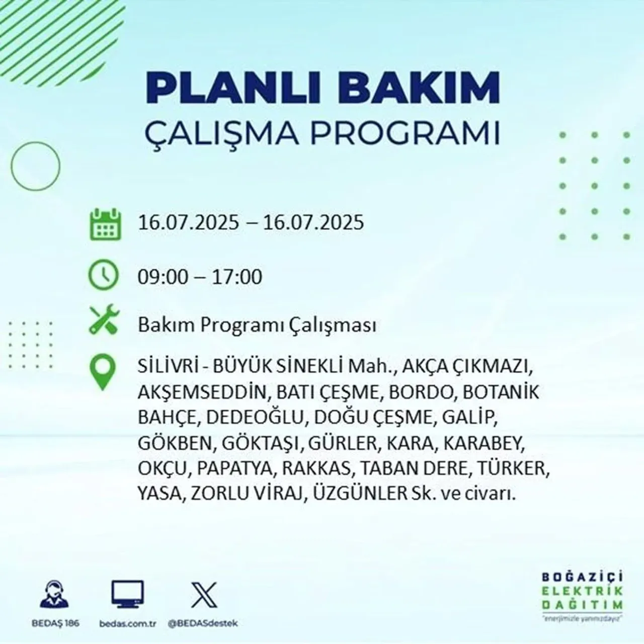 İstanbul'un 21 ilçesinde elektrik kesintisi: 9 saat sürecek 