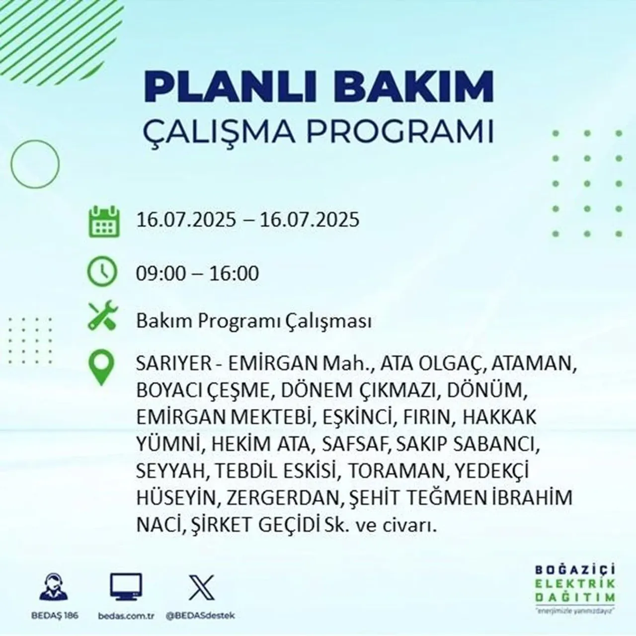 İstanbul'un 21 ilçesinde elektrik kesintisi: 9 saat sürecek 