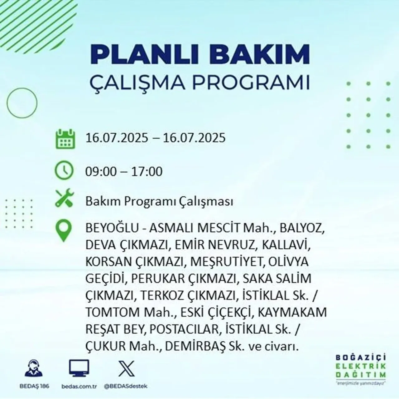 İstanbul'un 21 ilçesinde elektrik kesintisi: 9 saat sürecek 