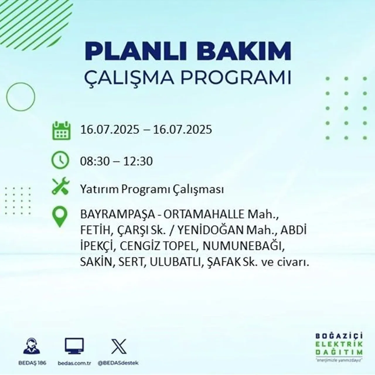İstanbul'un 21 ilçesinde elektrik kesintisi: 9 saat sürecek 