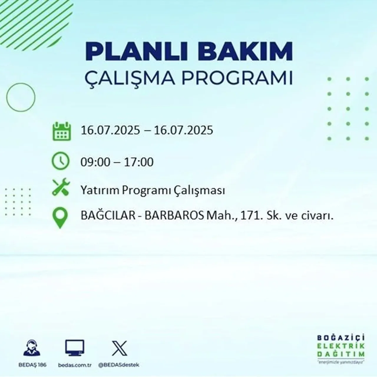 İstanbul'un 21 ilçesinde elektrik kesintisi: 9 saat sürecek 