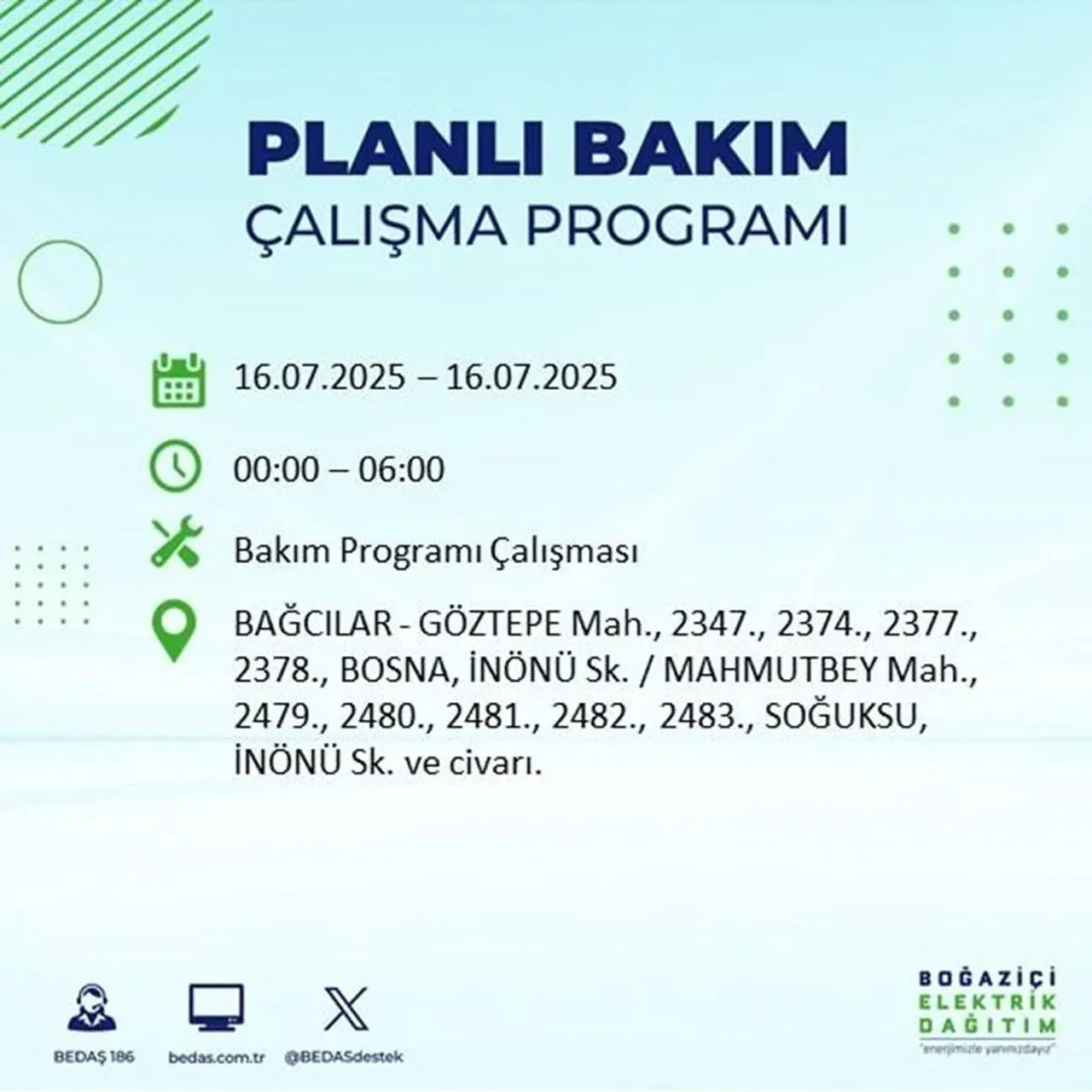 İstanbul'un 21 ilçesinde elektrik kesintisi: 9 saat sürecek 