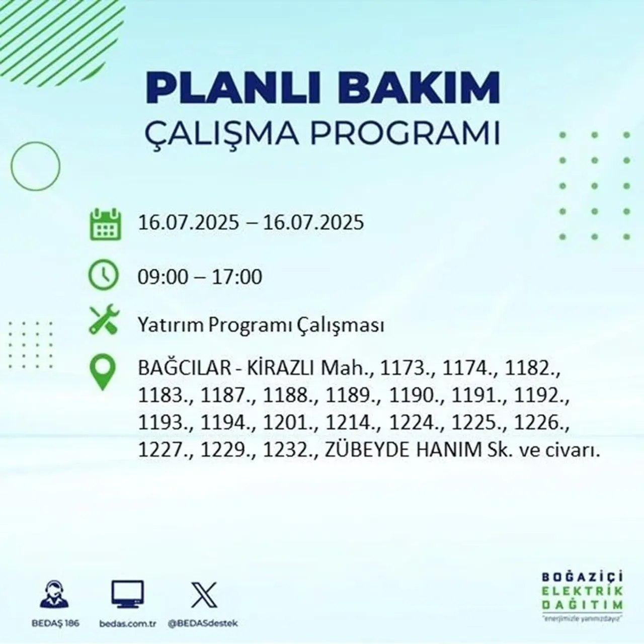 İstanbul'un 21 ilçesinde elektrik kesintisi: 9 saat sürecek 
