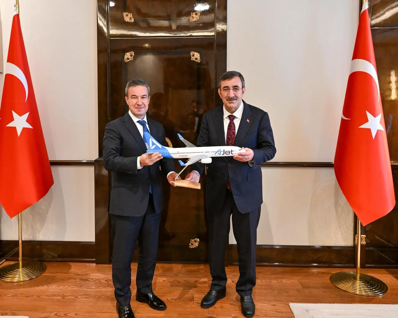 Cumhurbaşkanı Yardımcısı Yılmaz, AJet Genel Müdürü Sarp'ı kabul etti