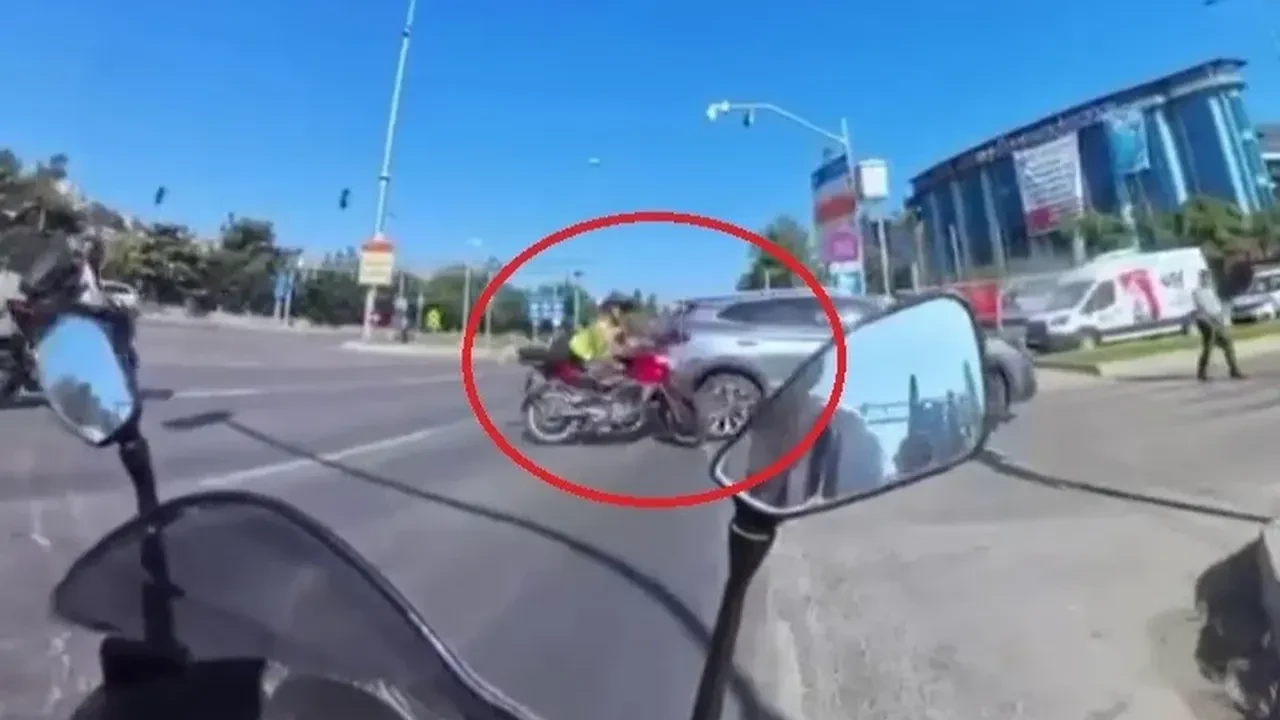 Kask kamerası her şeyi kaydetti! Atakum'da tehlikeli anlar